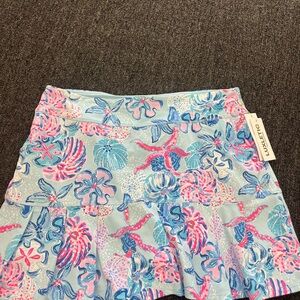 Lilly Pulitzer Women's Blue and Pink Patterned Skort